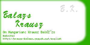 balazs krausz business card